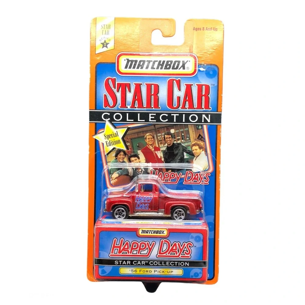 Matchbox Happy Days 1956 '56 Ford Stepside Pickup Truck Red‎ Die Cast 1/64 Scale